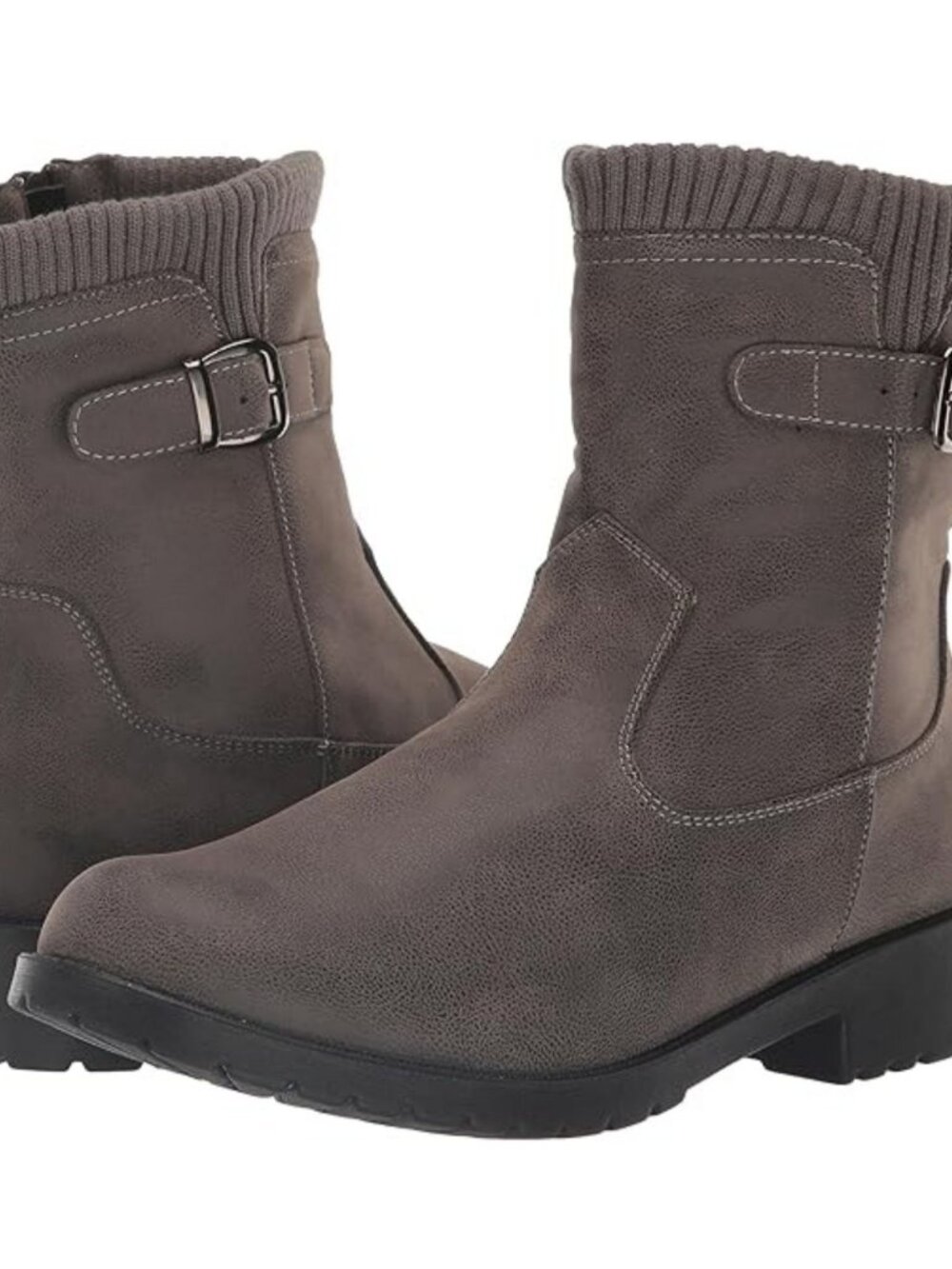 Easy Street Comfort Wave Womens Sunisa Gray Ankle Boots Size 8W